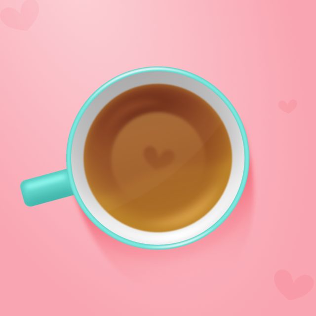 En tekopp uppifrån.