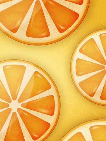 Fyra runda apelsinskivor.