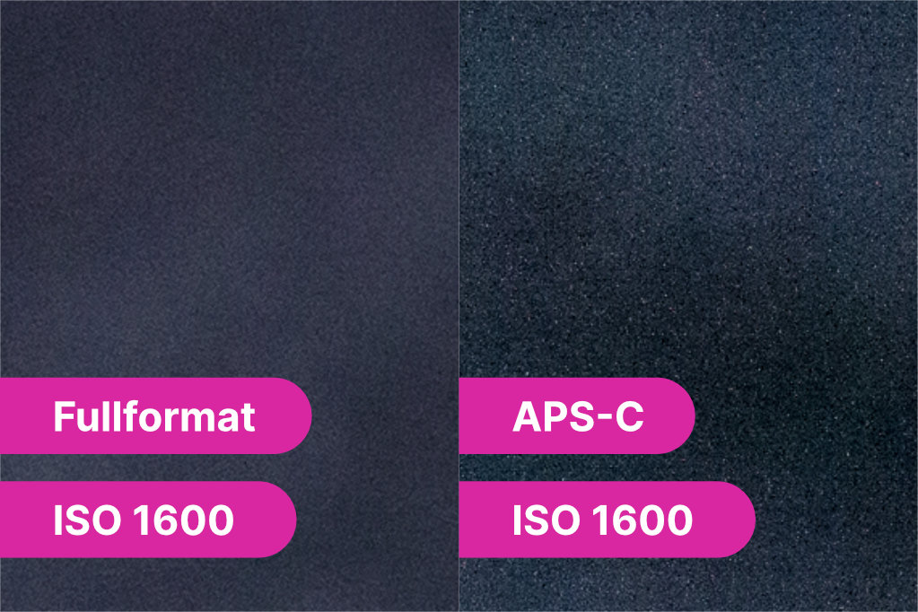 Brusjämförelse mellan fullformat och APS-C med samma ISO-värde